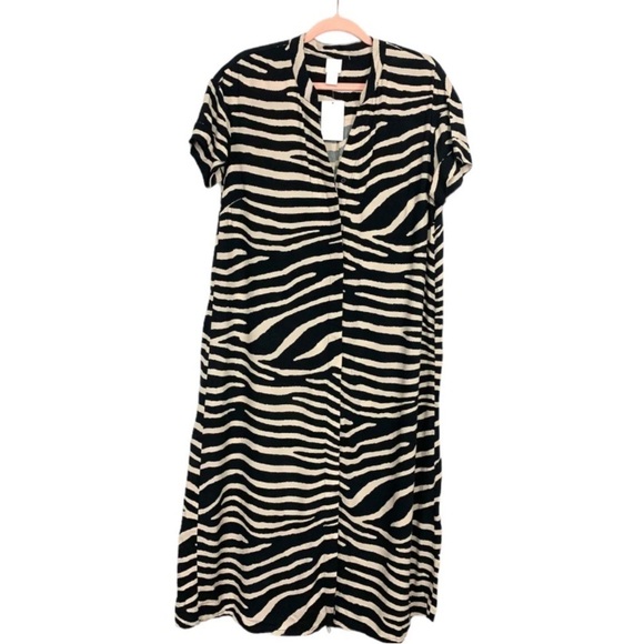 H&M Dresses & Skirts - H&M Shirt/Dress Cream& Black Zebra Print With Wide Leg Pants